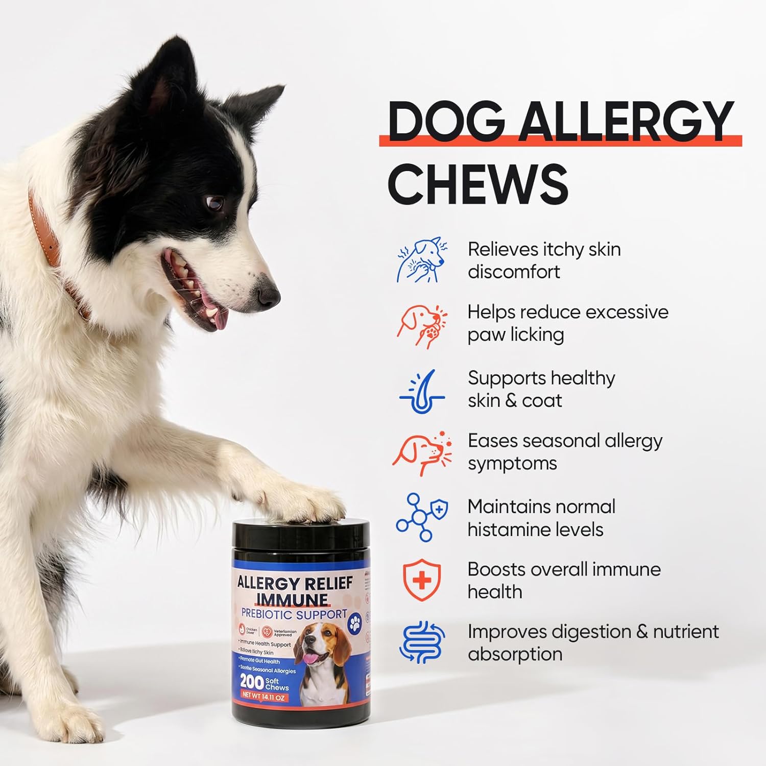 Dog Allergy Chews label details